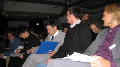 Blick auf die Jury im Publikum.