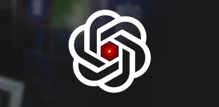  Logo von ChatGPT mit dem HAL-9000-Auge in der Mitte.