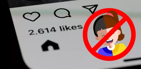 Detailaufnahme eines Instergram-Posts. Davor eine Grafik eines durchgestrichenen Kindes.
