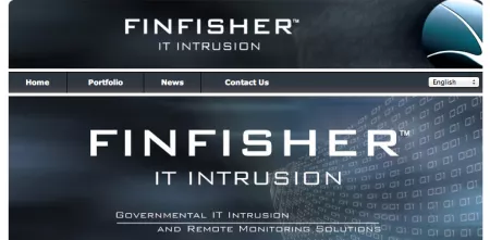 Screenshot der Website von "Finfisher".
