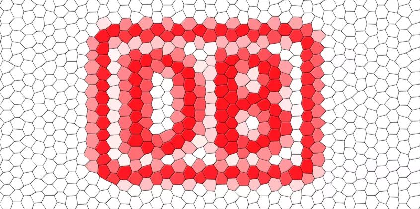 Das Logo der „Deutschen Bahn“ im Mosaik-Stil.