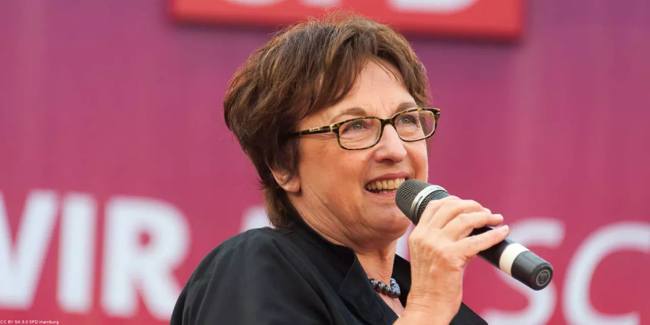 Portraitaufnahme von Brigitte Zypries während einer Veranstaltung der SPD.