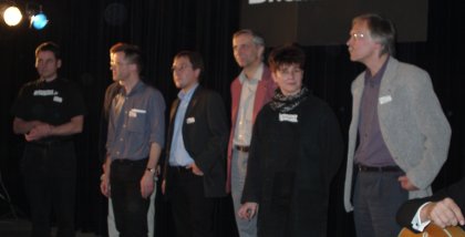 Die Jury auf der Bühne der BBAs 2001.