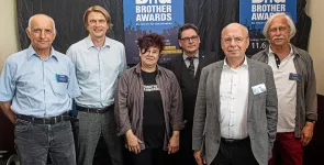 Die BigBrotherAwards-Jury (v.l.n.r.: Thilo Weichert, Frank, Rosengart, Rena Tangens, padeluun, Peter Wedde und Rolf Gössner).