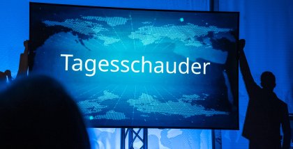 Bildschirm mit „Tagesschauder“.
