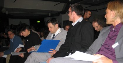 Blick auf die Jury im Publikum.