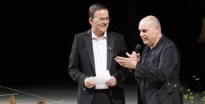Theater-Intendant Michael Heicks im Gespräch mit Andreas Liebold.